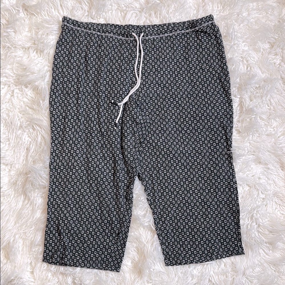 Secret Treasures Black Soot Geo Wide Leg Crop Stretch Lounge Pants Plus Size 2X